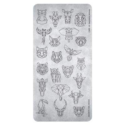 118623 Stamping Plate 20 Geometric Animals