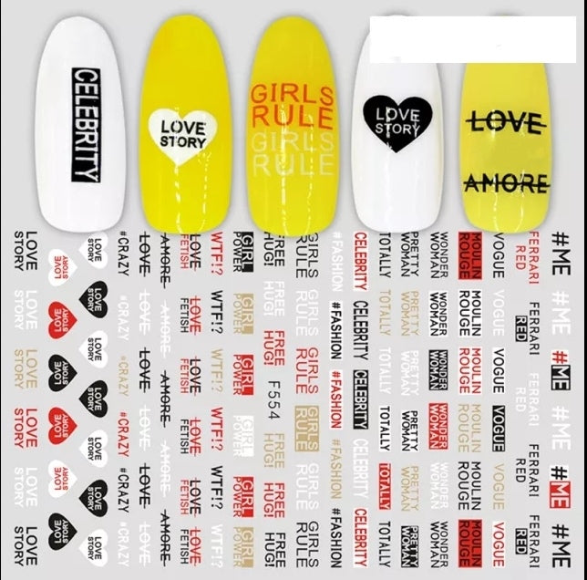 900006 MG - Letters/graphic nail art stickers