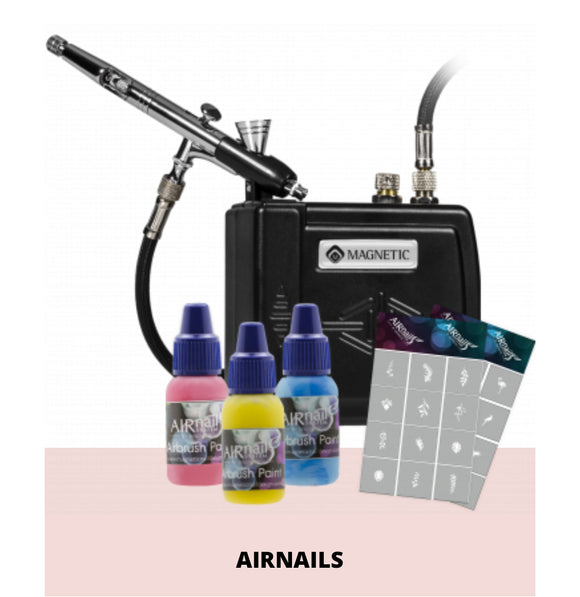 AIRBRUSH-AIRNAILS STENCILS, PAINTS, EQUIPMENT