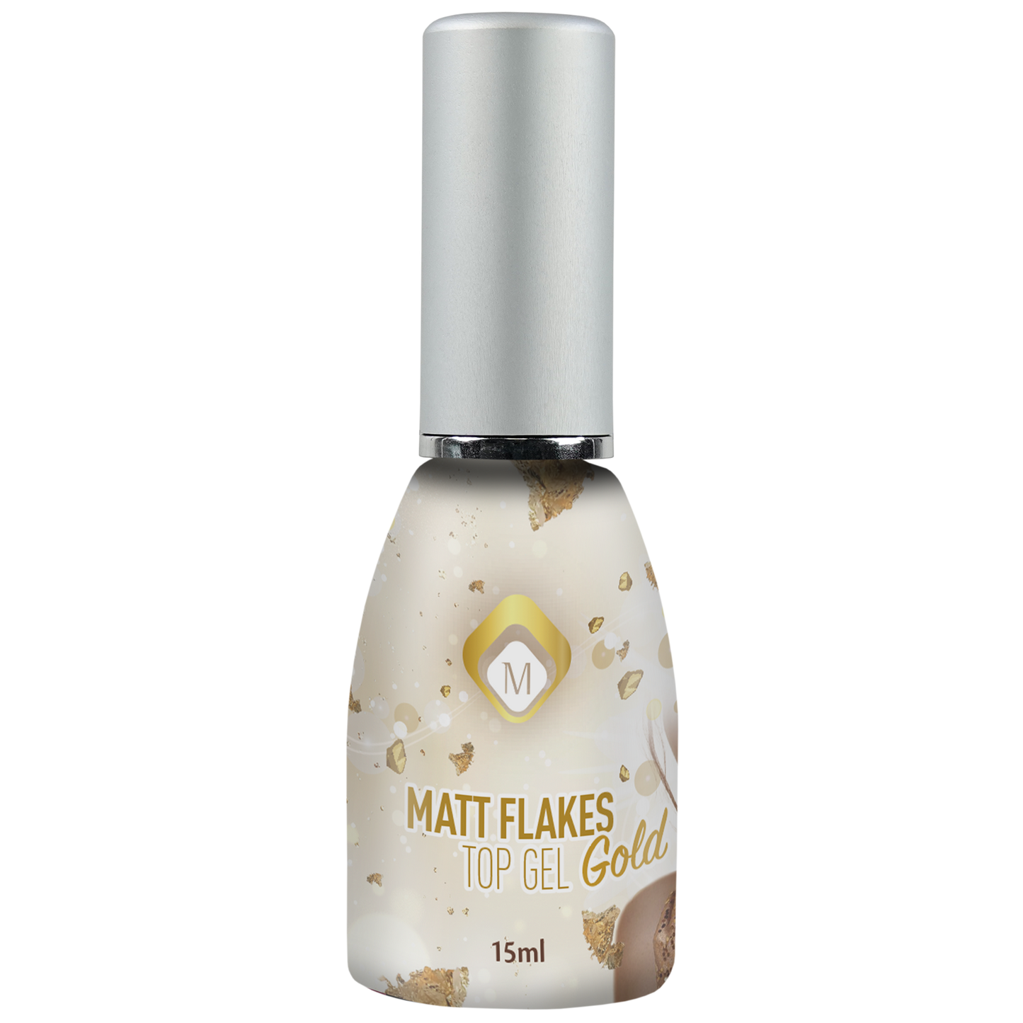104023 Matte Flakes Gold Top Gel 15ml