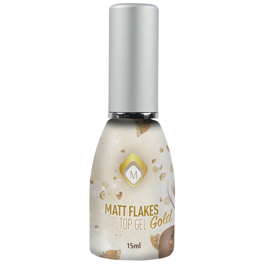 104023 Matte Flakes Gold Top Gel 15ml