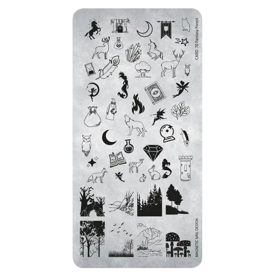 118673 Stamping Plate 70 Fantasy Forrest