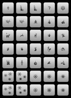 289716  AirNails Stencils Christmas Collection 49pcs