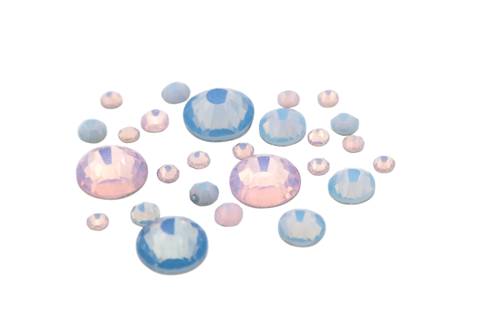 118321 Frosted Rhinestones Pink and Blue 6 sizes 270 pcs