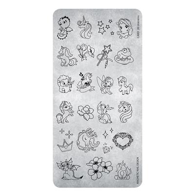 118628 Stamping Plate 25  Unicorns