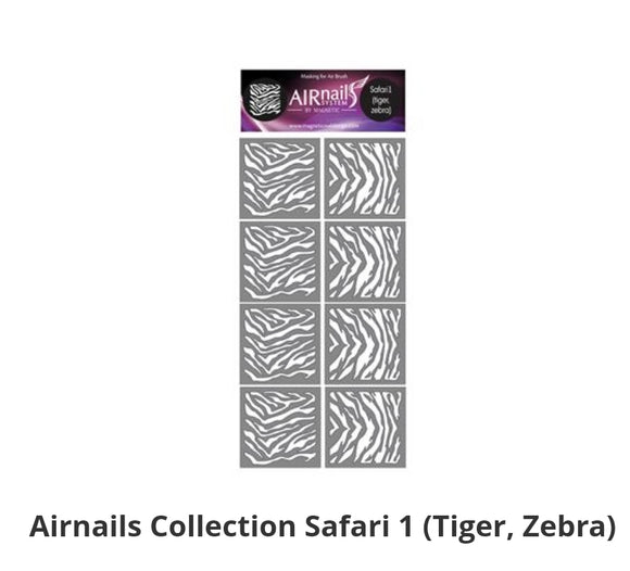 289734 AirNails Masking  Collection Safari /Tiger, Zebra