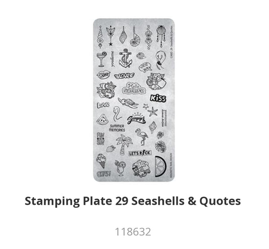 118632 Stamping Plate 29 Seashells and Quotes