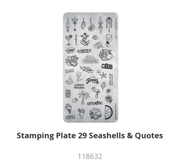 118632 Stamping Plate 29 Seashells and Quotes