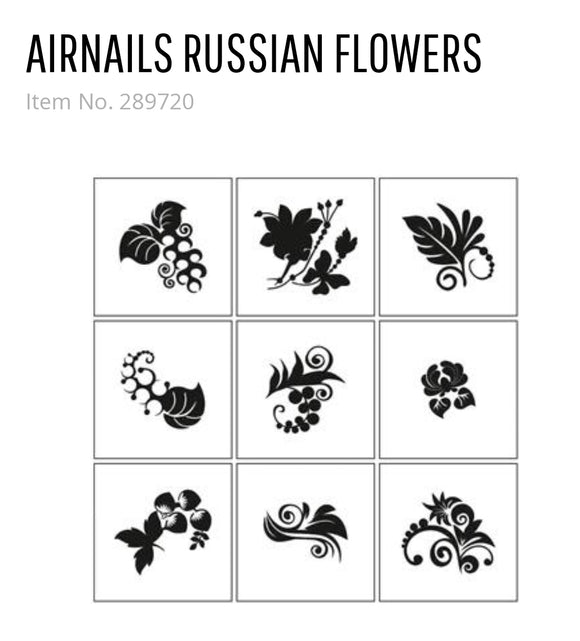 289720 AirNails Masking Russian Flowers Collection