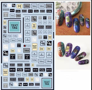 900007 MG - Letters/graphic  nail art stickers