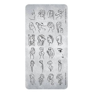 118626 Stamping Plate 23  Line Art Woman